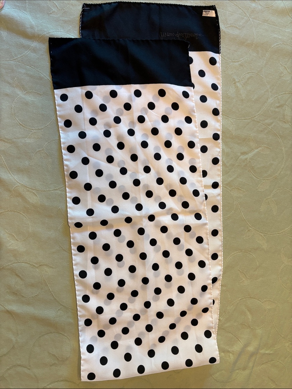 Black & White Polka Dot Women’s Scarf Detail